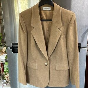 Vintage Evan Picone 100% Wool Blazer 1980s ILGWU Union Made camel tan women’s 8